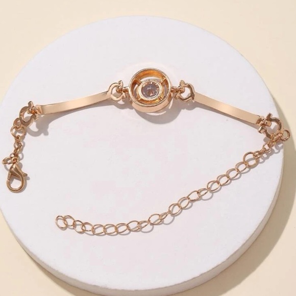 Cubic Zirconia Gold Tennis Bracelet - Picture 3 of 6